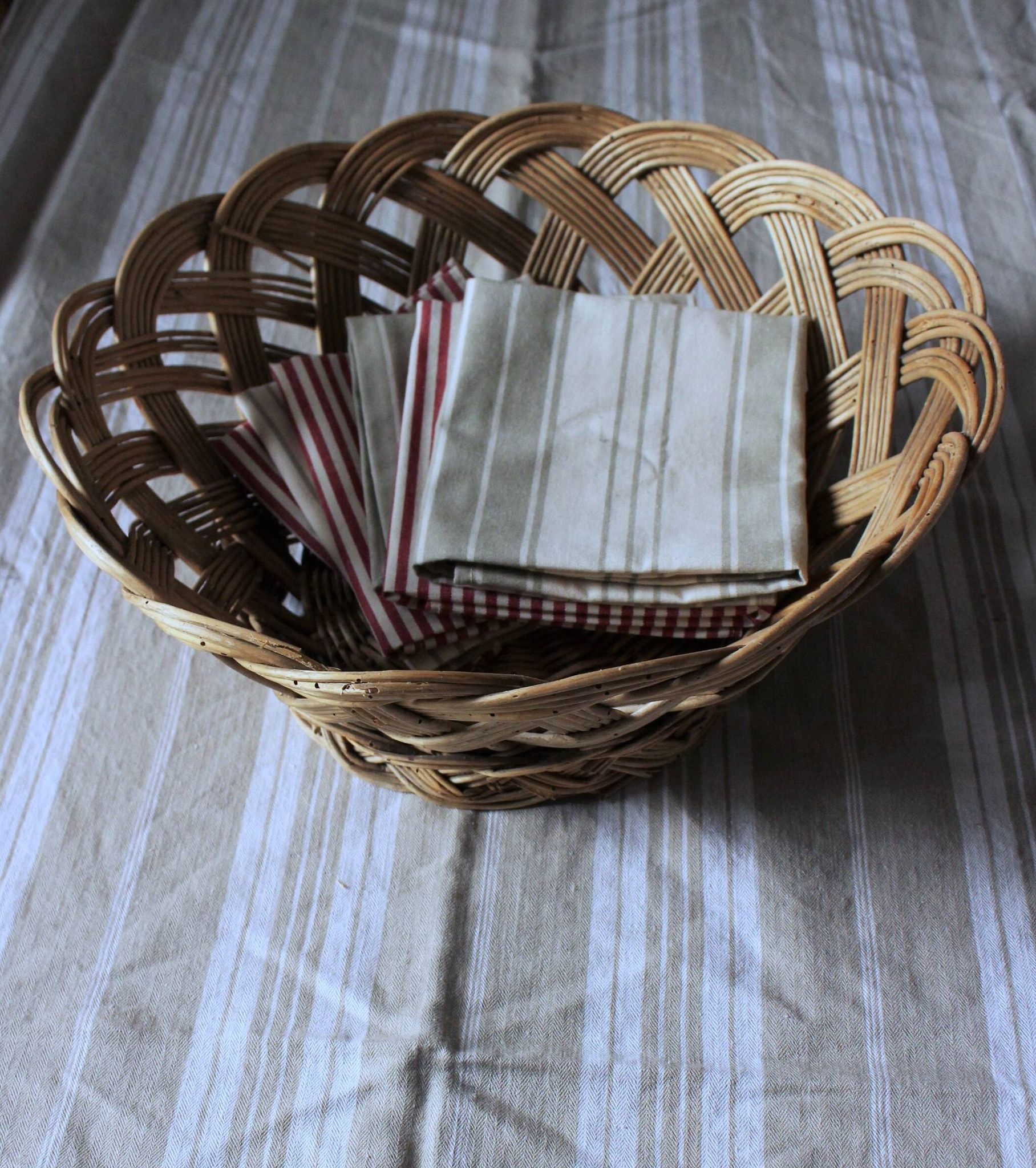 Large vintage woven wicker basket