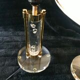 Pair of metacrilic lamps and gold structure