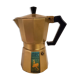 Italian coffee maker in golden alu