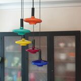 Multicolored waterfall hanging lamp