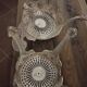 Pair of antique openwork aluminum garden chairs – Victorian style