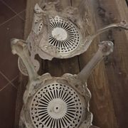Pair of antique openwork aluminum garden chairs – Victorian style