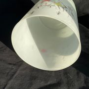 Vintage lamp, white glass, hand painted