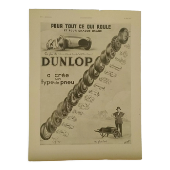 Publicité papier pneu dunlop