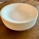 Set of 9 hollow plates white earthenware of Lunéville