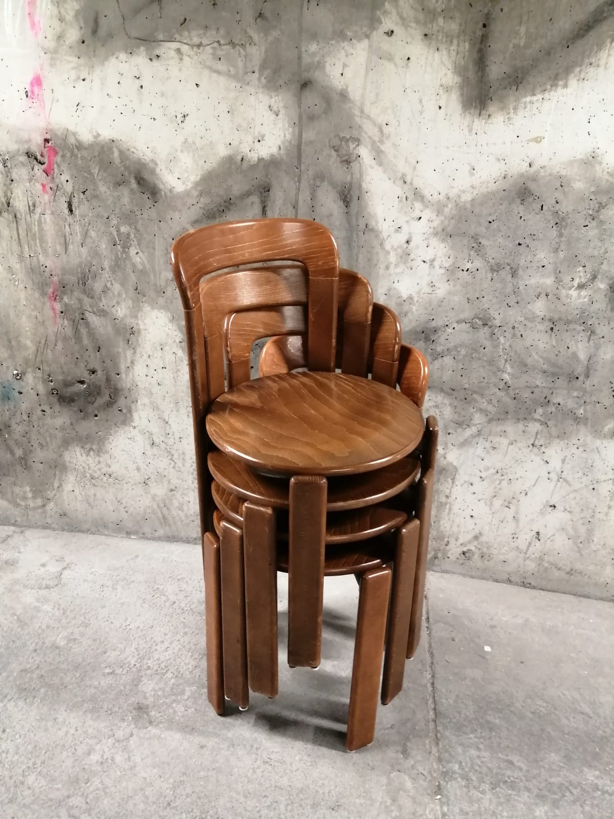 Lot Bruno Rey kush-co dark brown chairs