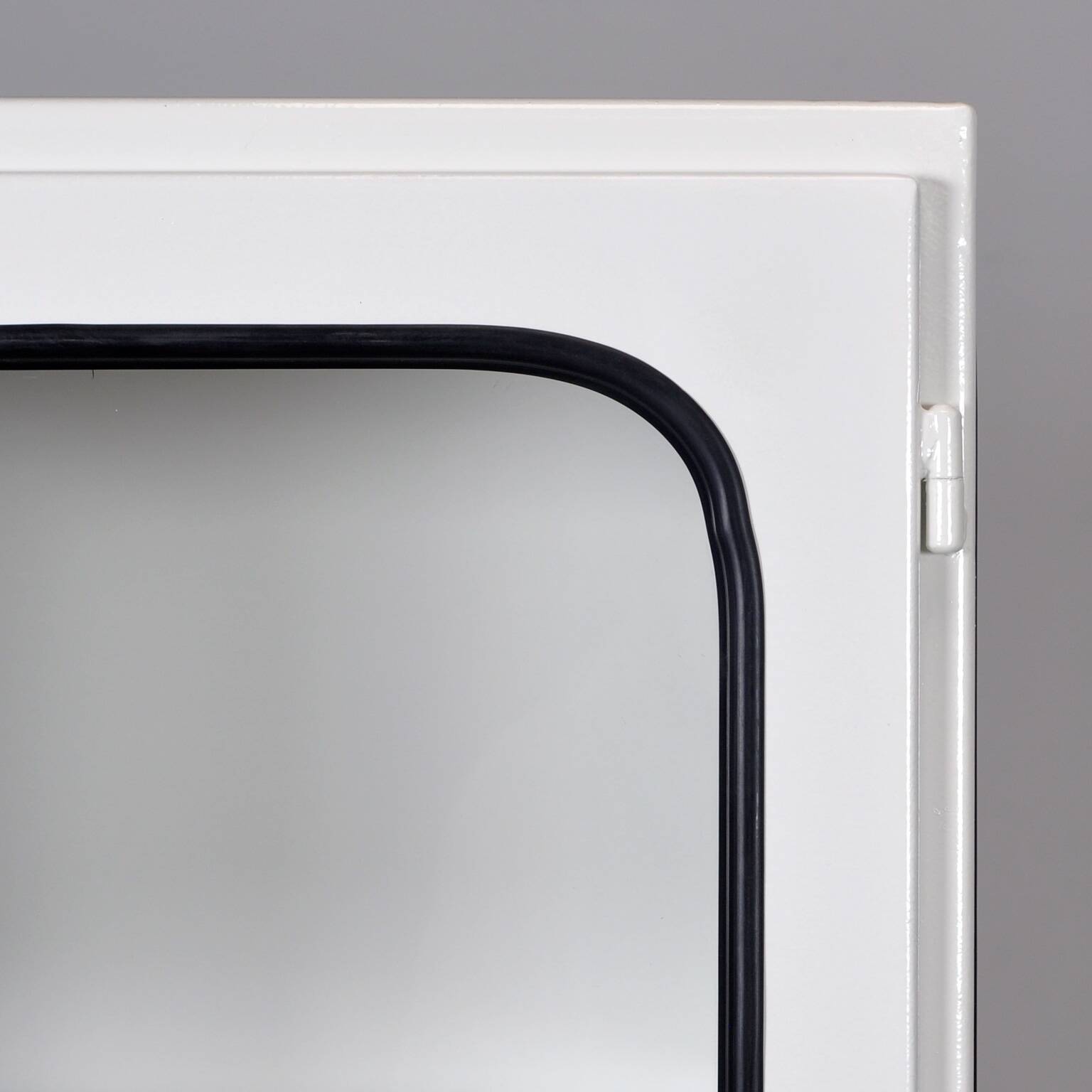 Restored vintage iron and glass medical cabinet, 1970s