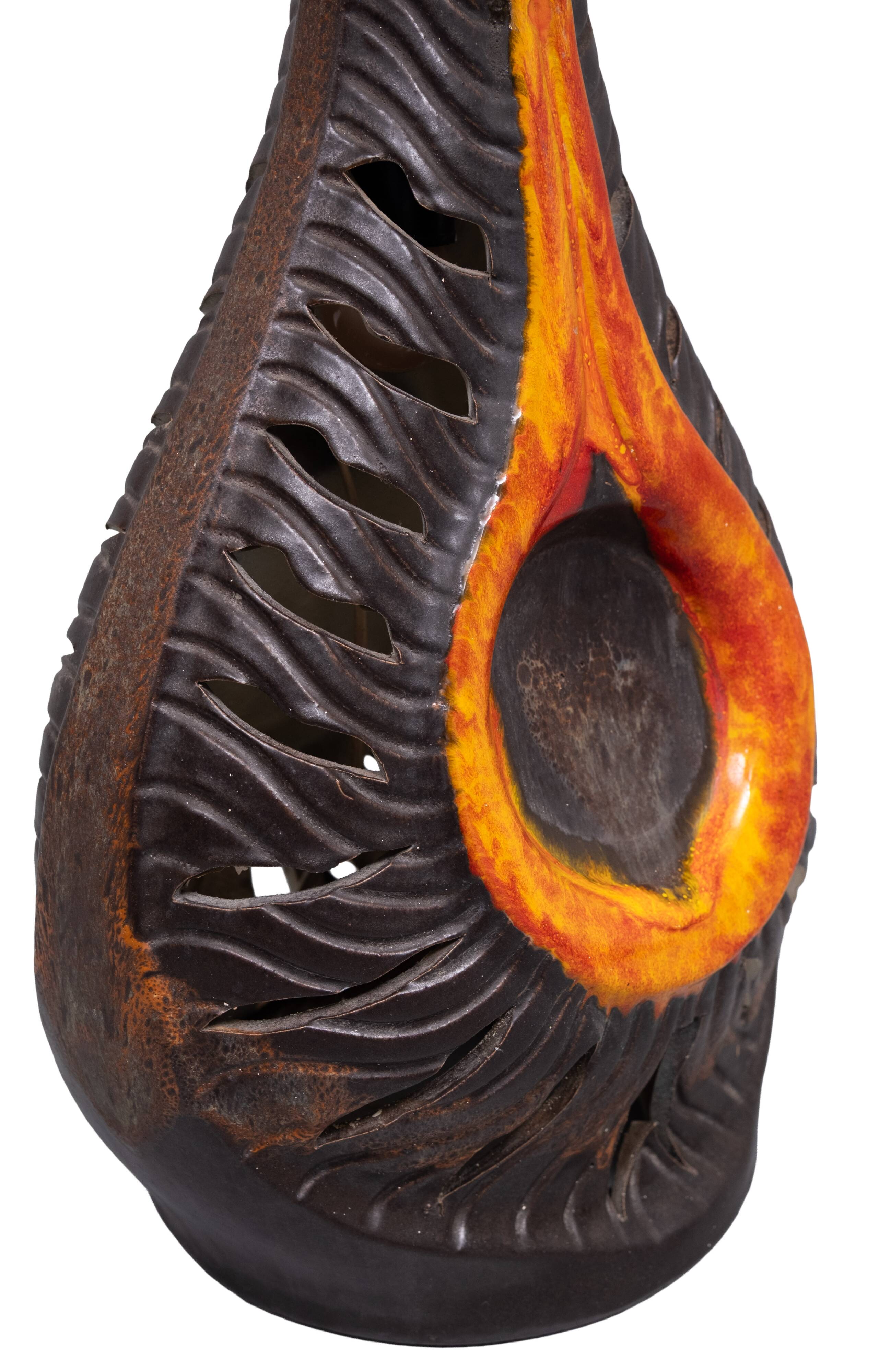 Large Fat Lava Ceramic Floor lamp by Walter Gerhards for West Germany 1970s