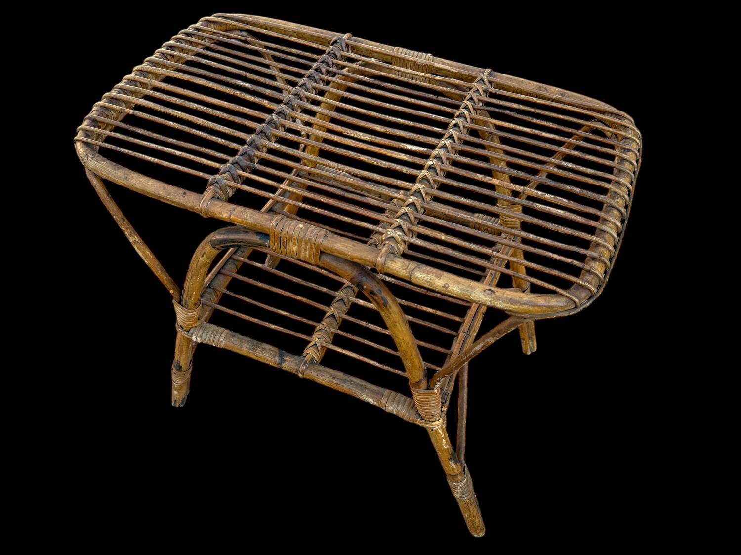 Rattan coffee table in the style of Franco Albini, Italy, 1960s