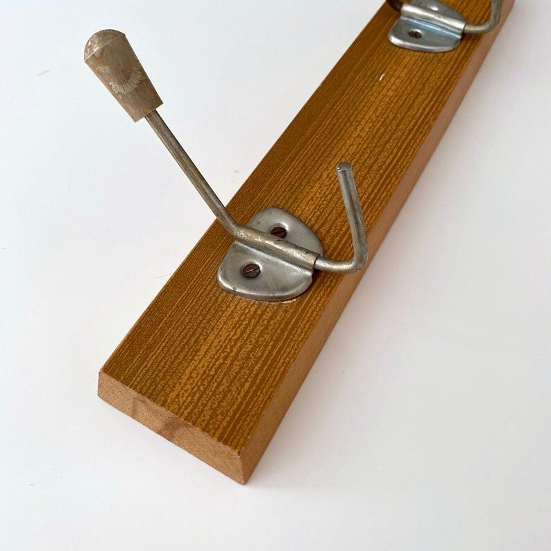 Wooden wall coat holder from the 1950s