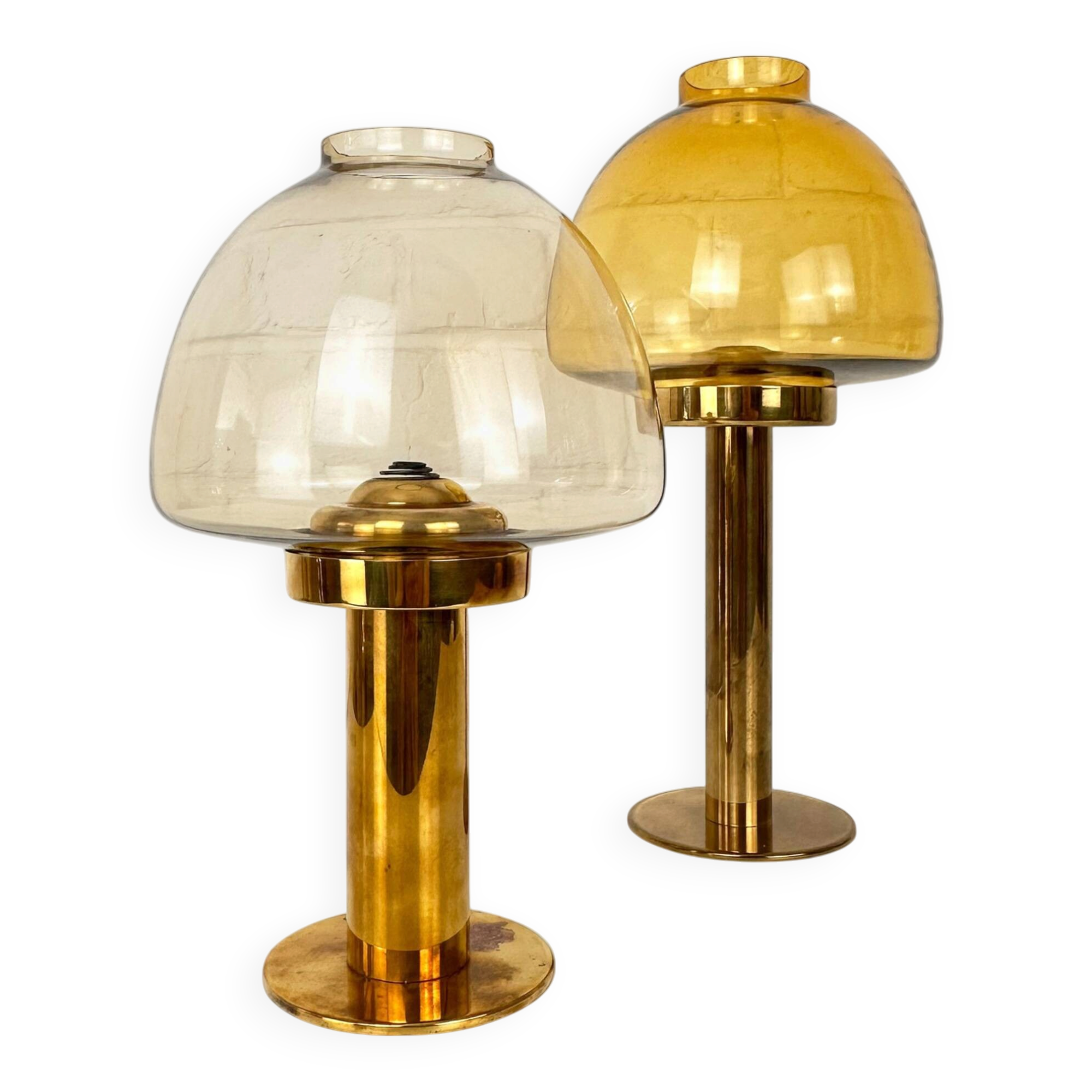 Pair of brass candle holders by Hans-Agne Jakobsson L102/32, Sweden, 1970.