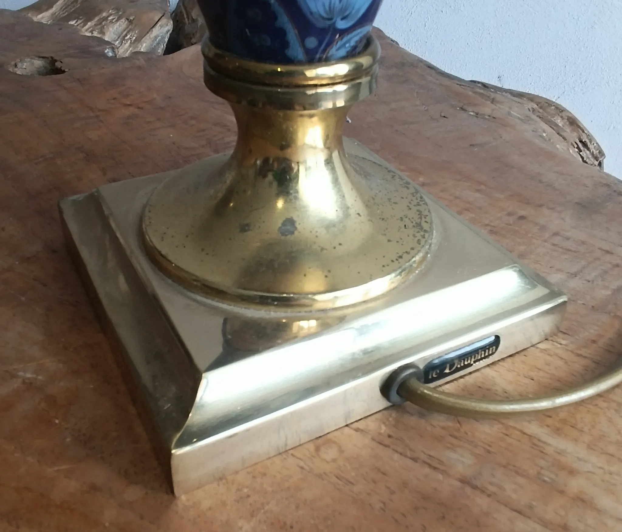 LE DAUPHIN lamp in vintage ceramic and brass