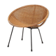 Vintage metal and rattan lounge chair , The Netherlands 1960’s