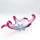 Large organic Murano sommerso bowl - Aquamarine blue and pink
