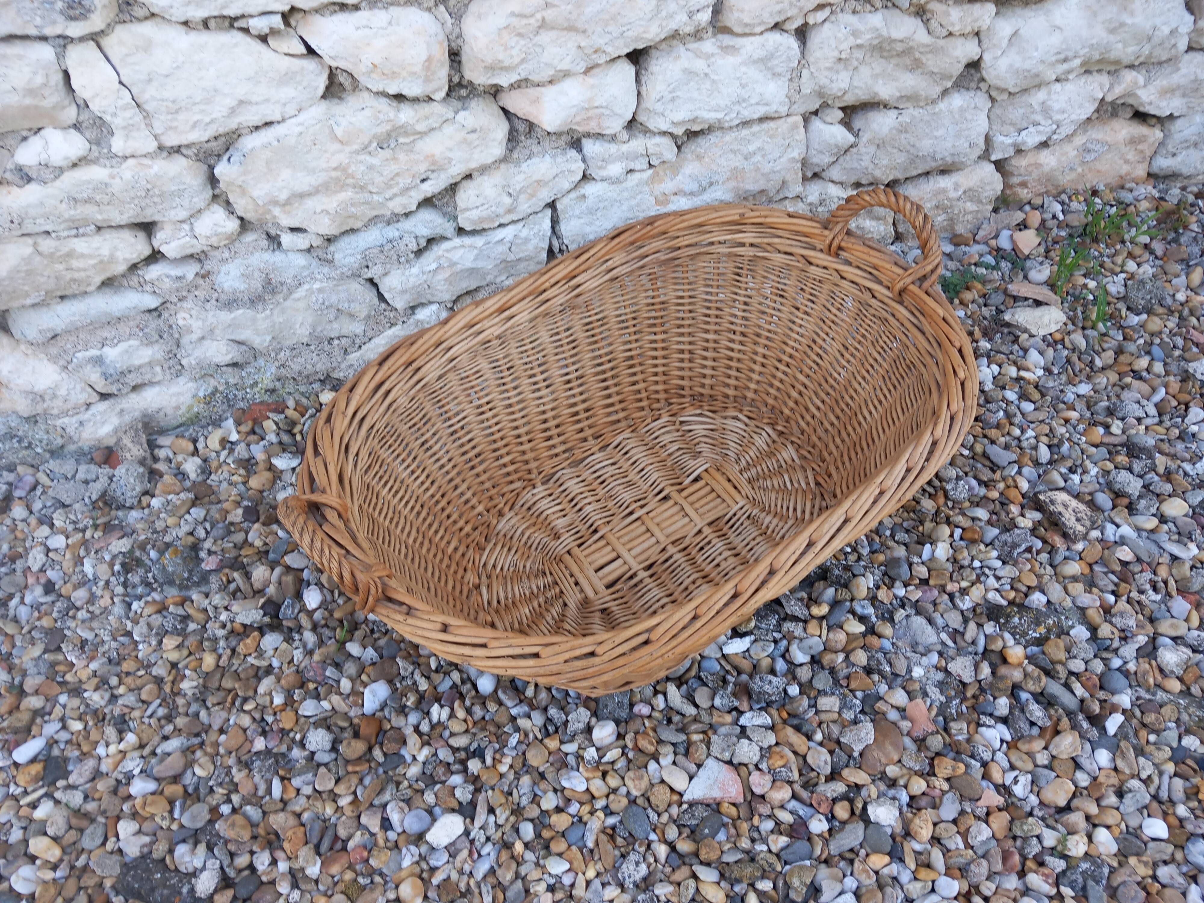 Handmade wicker laundry basket
