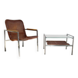 Fauteuil et table basse ou d'appoint, Gebr. Jonkers, années 50/60