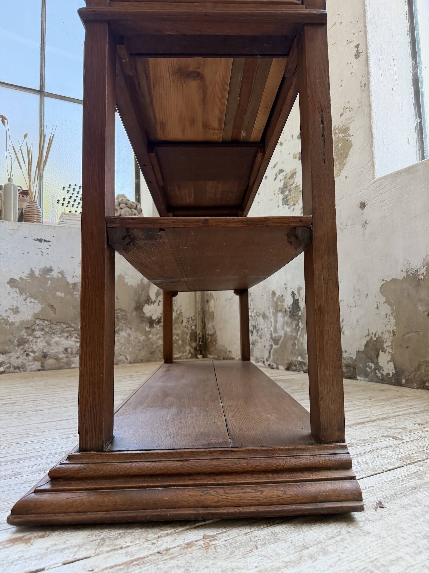 19th-century oak console table