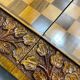 Chess and backgammon set in carved wood and marquetry