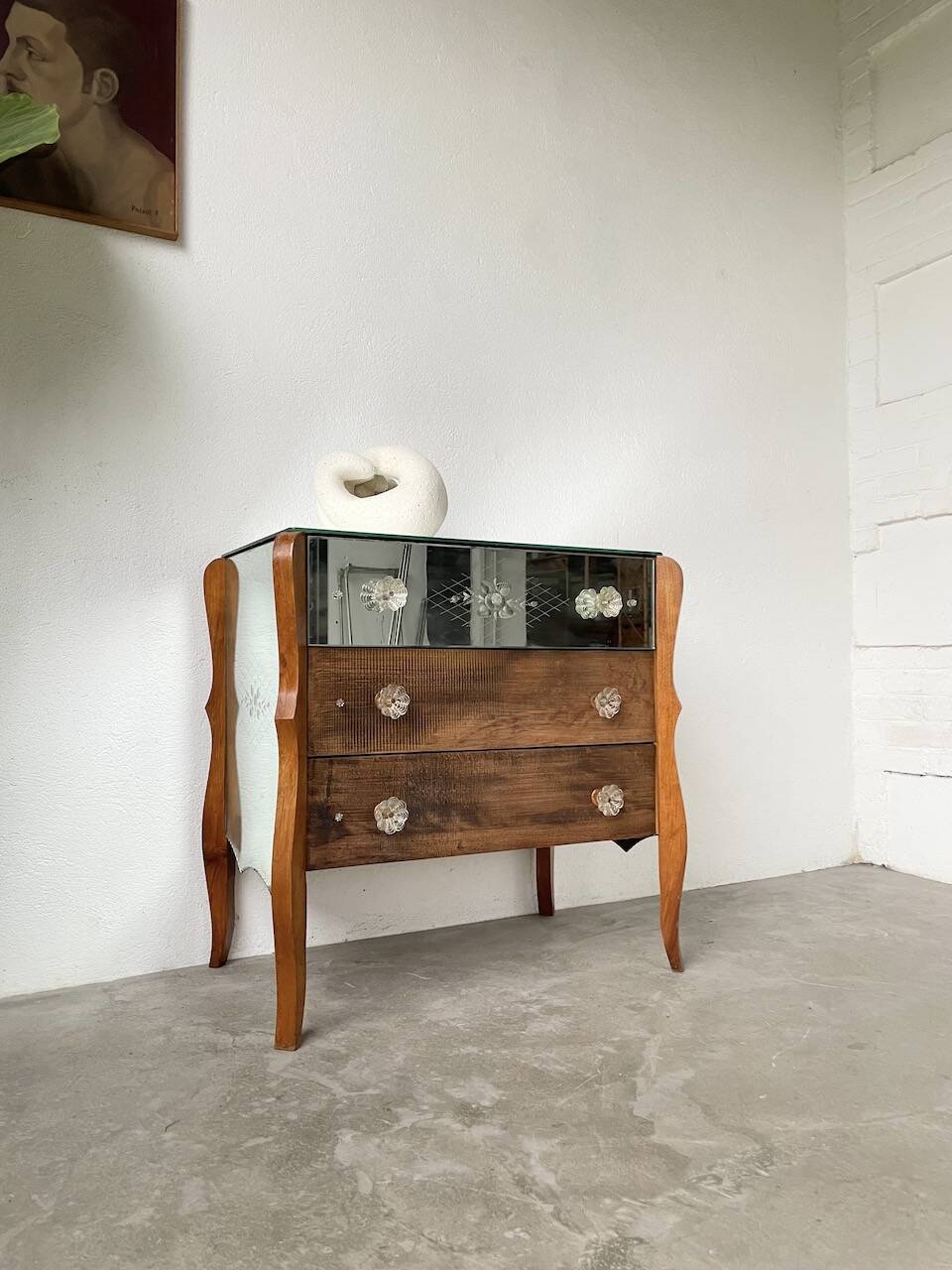 60s mirrored chest of drawers