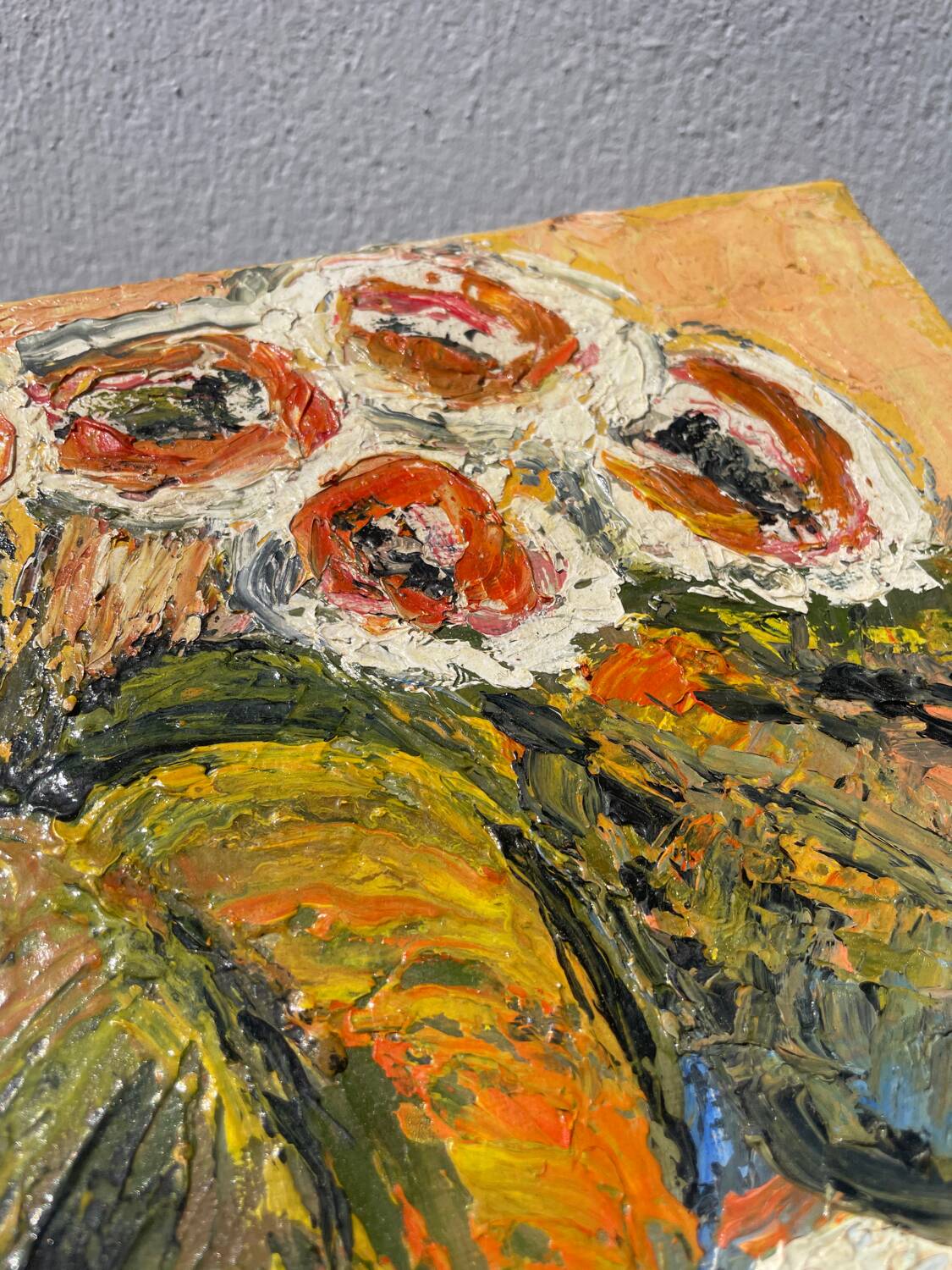 Bouquet of flowers oil on canvas painting