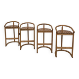 Set of 4 Allmimö stools in solid oak