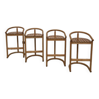 Set of 4 Allmimö stools in solid oak