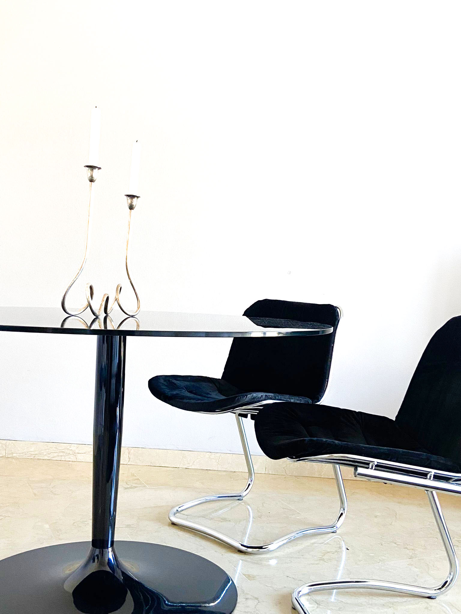 Candlestick in sheffield 2 candles, Italy 70s