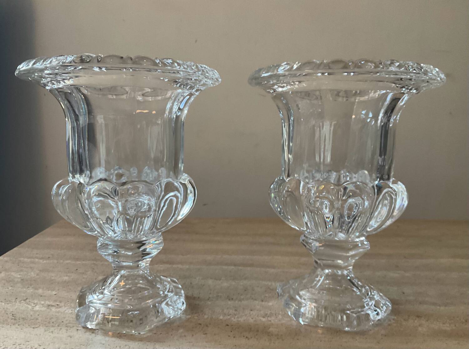 Paire de vase Médicis en cristal