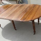 Table 6 feet with flap, opening on 2 extensions, Walnut