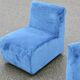 Canapé modulable composé de 5 chauffeuses en velours bleu, circa 1980