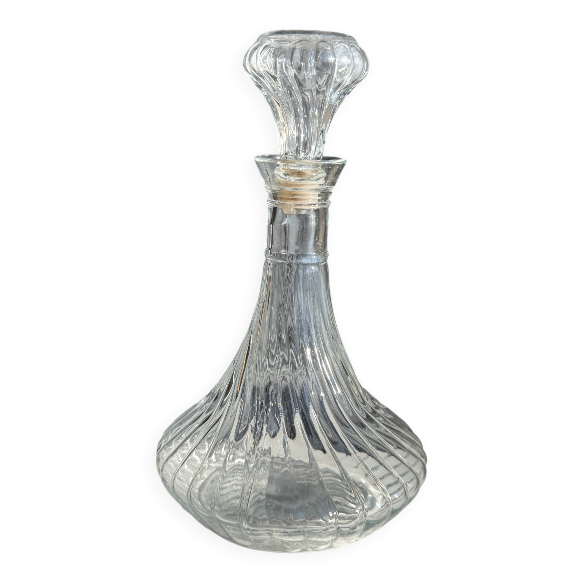 Vintage glass decanter in hot air balloon style H31 D18