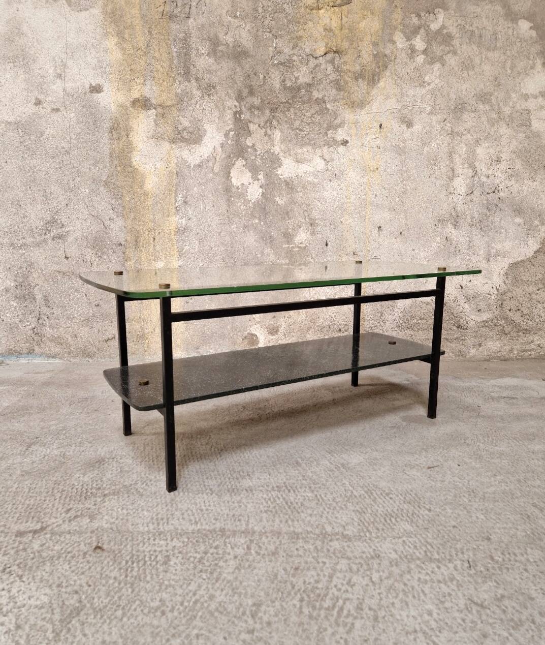 1950s glass coffee table