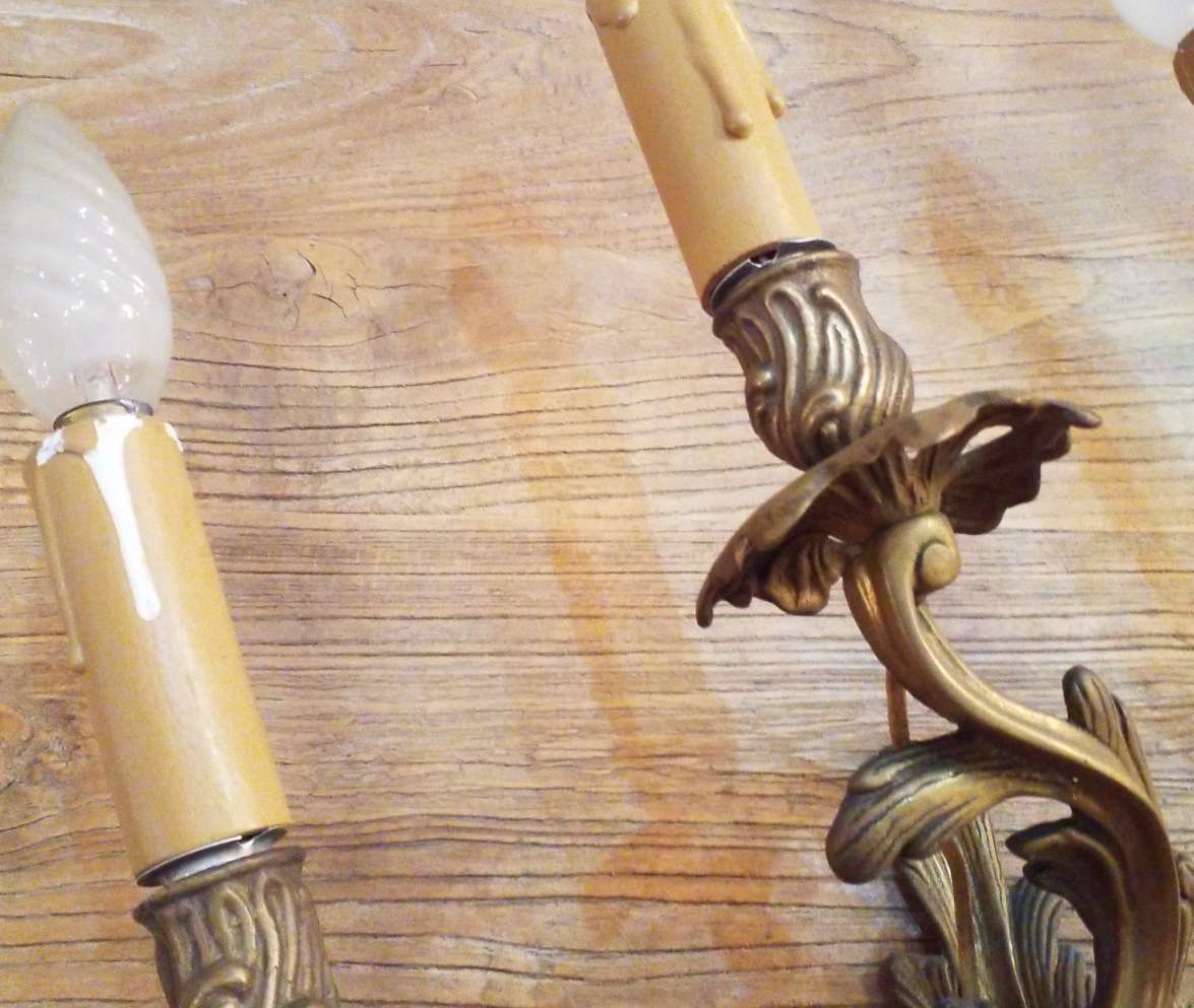 2 wall lamps Louis xv