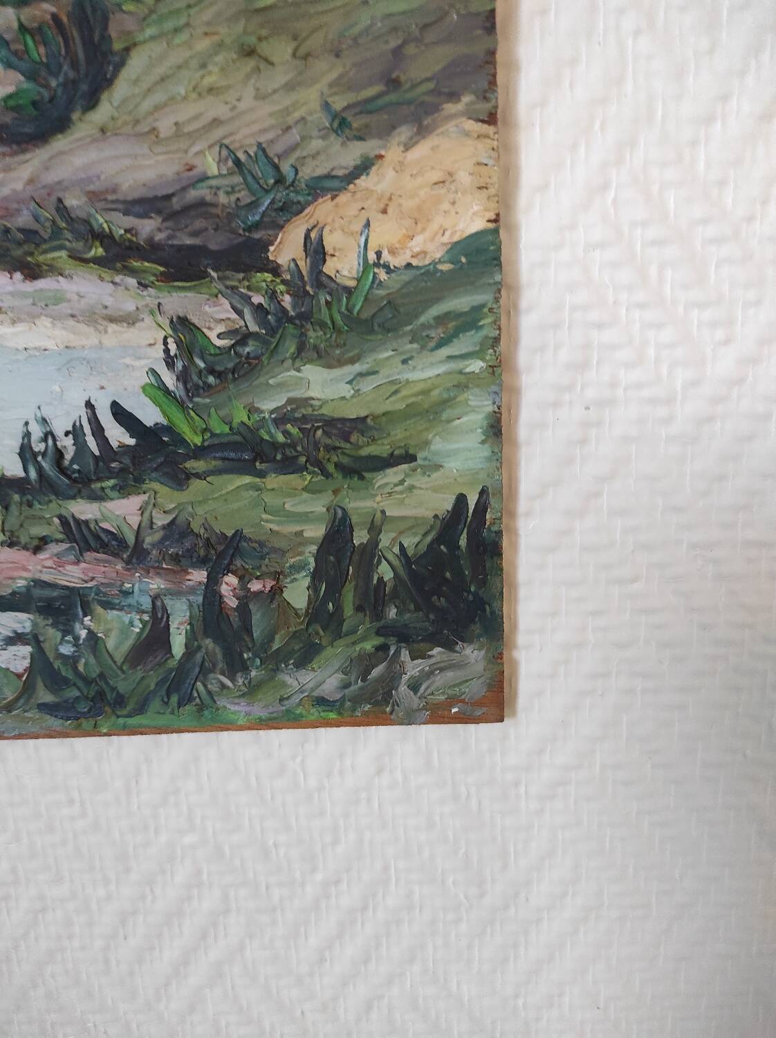 Riverside landscape painting (signed Chevalier)