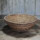 Large old wicker bowl, straw and bramble, woven bowl, rustic.