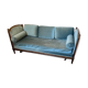 Vintage Louis XVI style blue velvet sofa