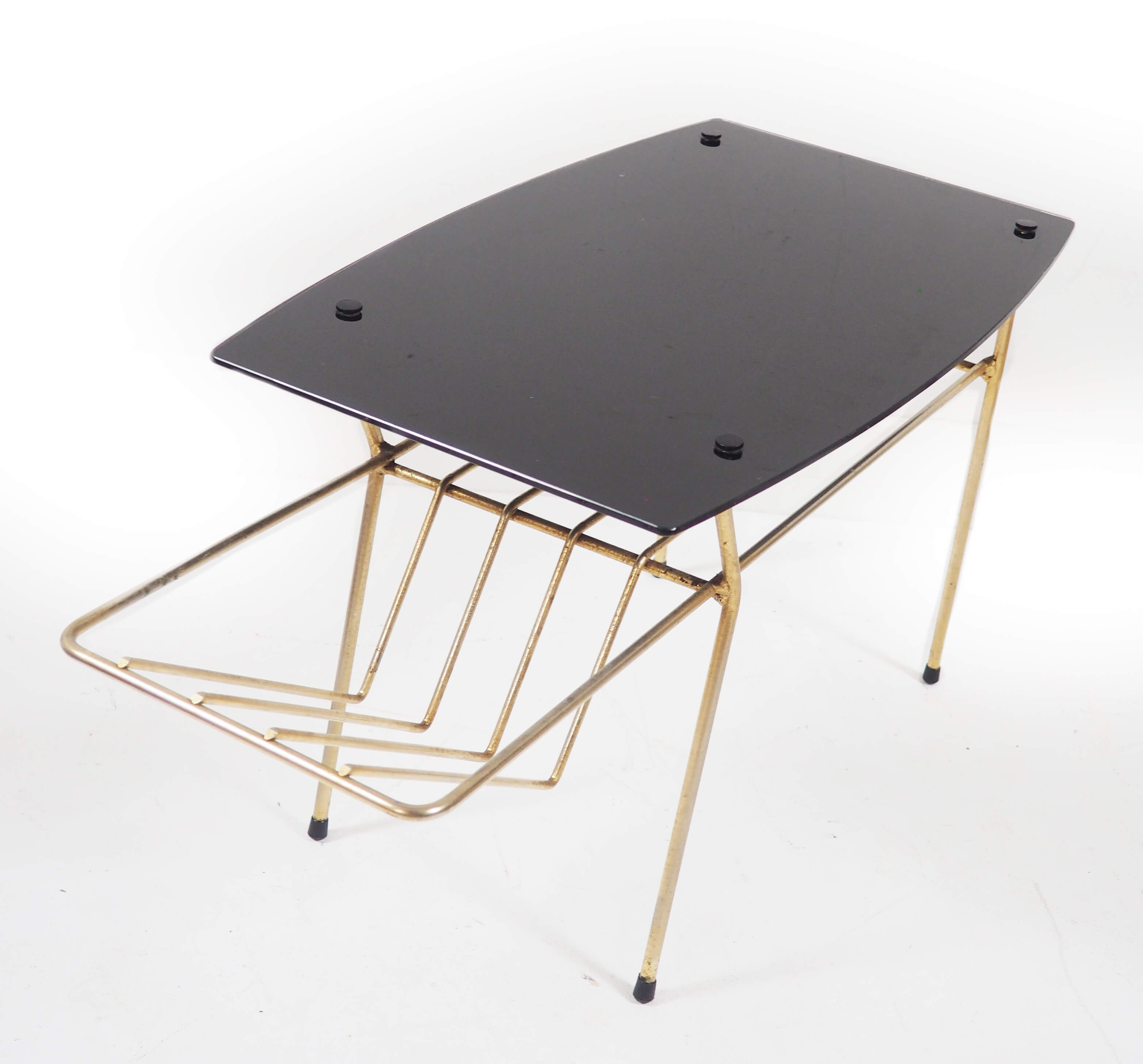 Coffee table glass and brass