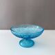 Antique glass bowl, pressed glass turquoise, 19th century