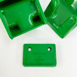 Set of 2 green hooks "2627" by Makio Hasuike for Gedy, 1970