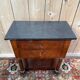 Empire side table in walnut and black marble