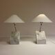 Paire de lampes de table en marbre et acier Bergboms du milieu du siècle, années 1970, Suède