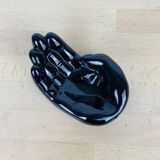 Vintage black ceramic hand pocket empty