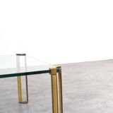Hollywood Regency Brass and Glass Coffee Tables by Peter Ghyczy, 1970s, Set