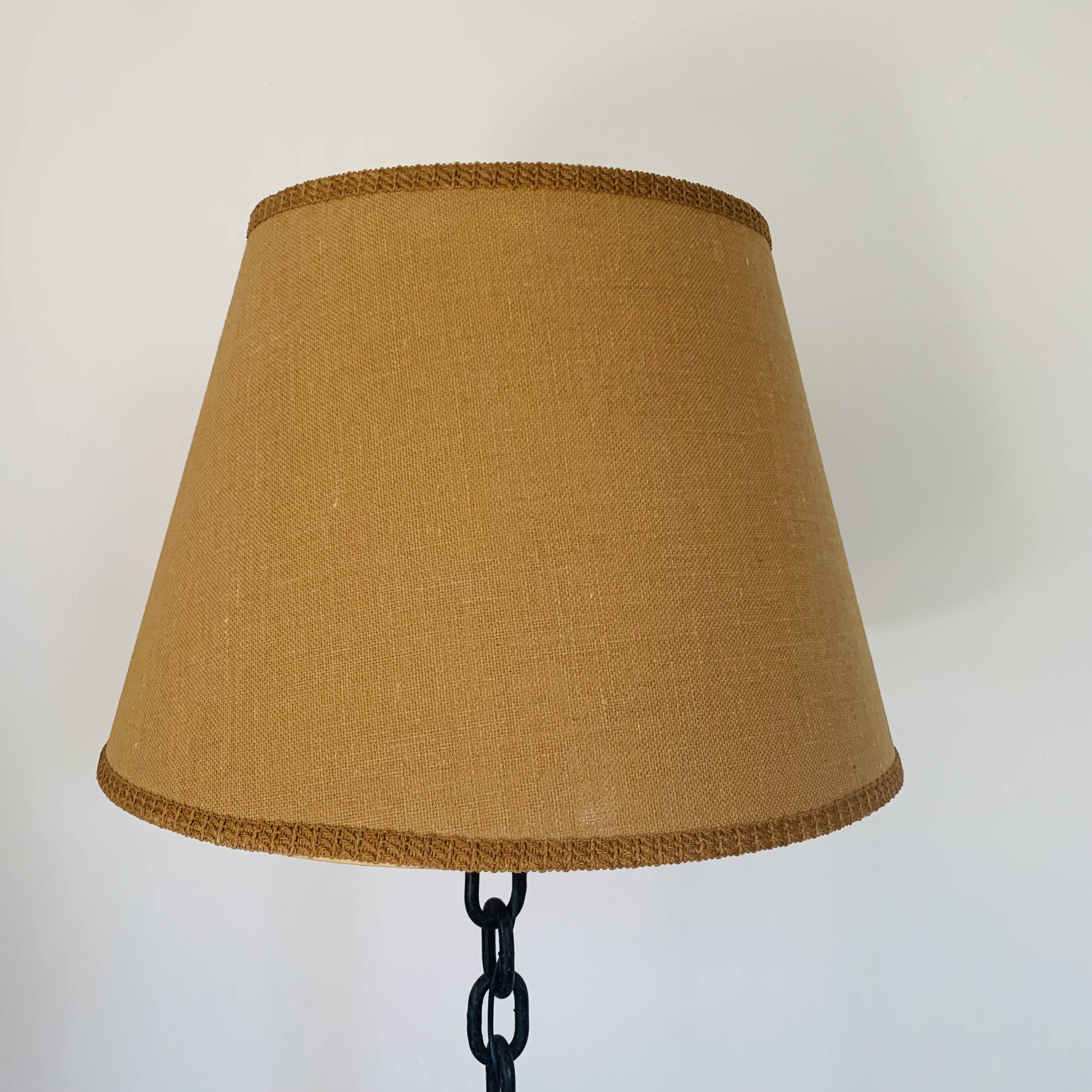 Large Brutalist Iron Floor Lamp