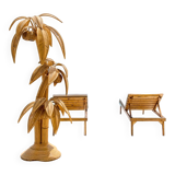 Large rattan coconut/palm tree floor lamp