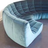 Rare and Exceptional 'Gilda' Circle Sofa in Velvet by Michel Ducaroy, 1972