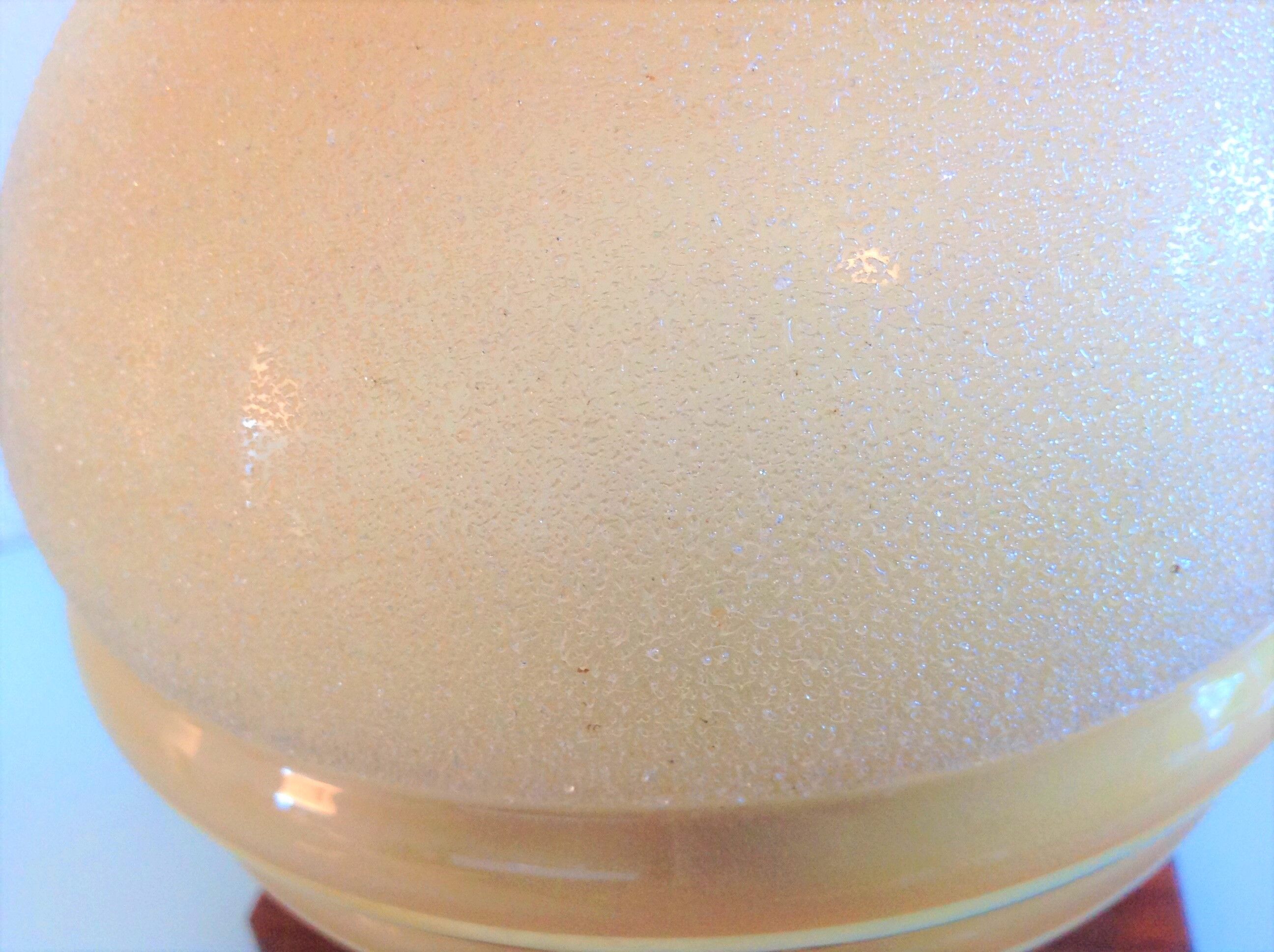 Bedside lamp globe in beige granite glass art deco style