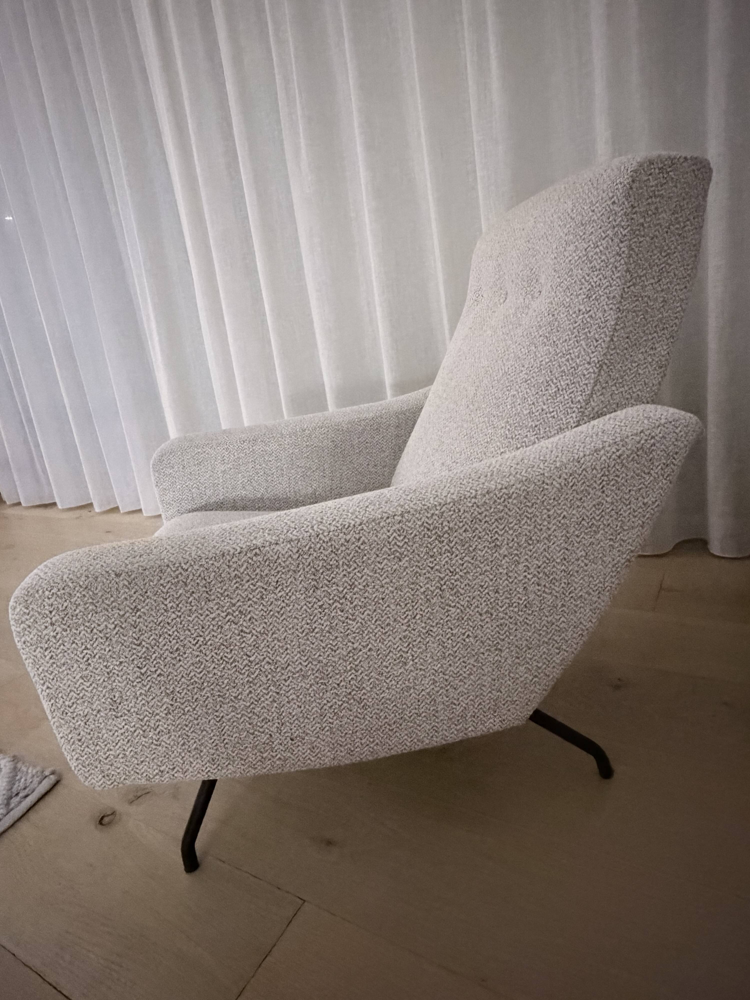 2 armchairs Joseph André Motte 1955 renovated