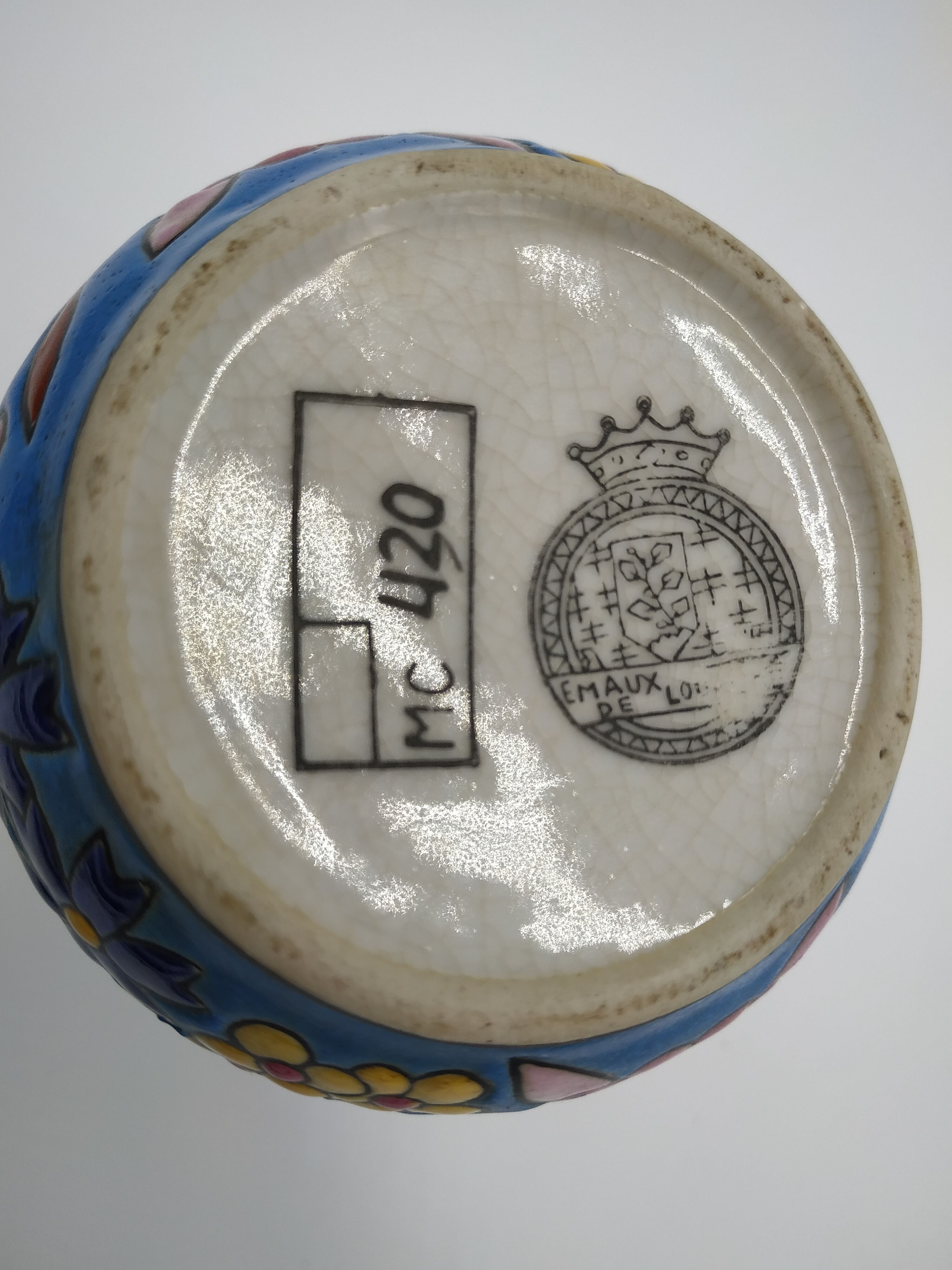 Vase in enamels of the Louvière