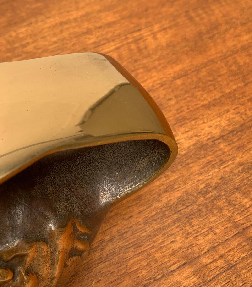 Brutalist Vintage German Bronze Decorative Carafe by Gilde